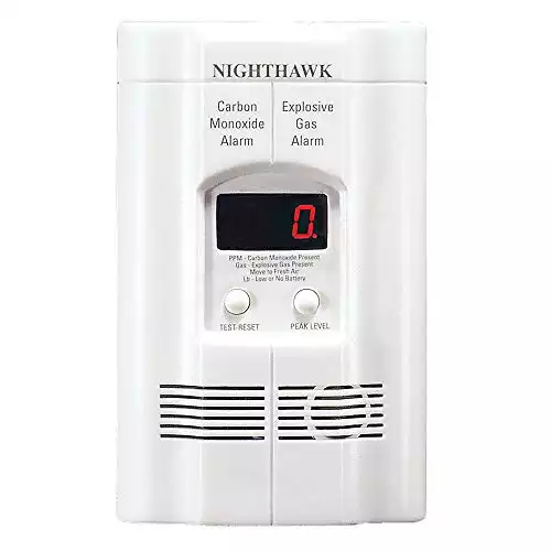 Kidde Nighthawk Carbon Monoxide Detector & Propane, Natural, & Explosive Gas Detector, AC-Plug-In with Battery Backup