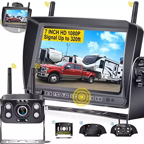 DoHonest RV Backup Camera Wireless HD 1080P with 7‘’ Touch Key DVR Monitor